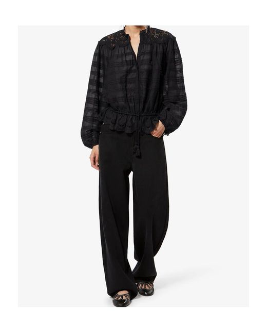 Isabel Marant Blue Isabel Marant Polly Floral Lace Blouse