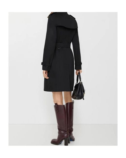 Burberry Black Mid-Length Chelsea Heritage Trench Coat