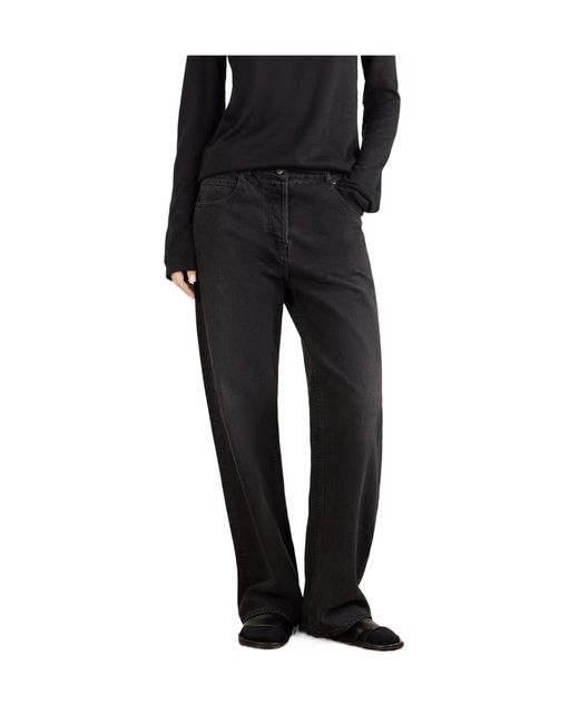 The Row Blue Finbar High-Rise Wide-Leg Jeans