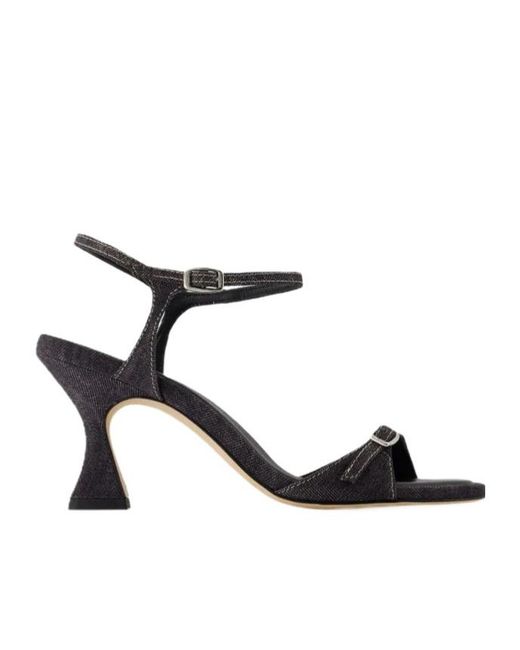 CAREL PARIS Black 70Mm Sling Back Denim Heeled Sandals