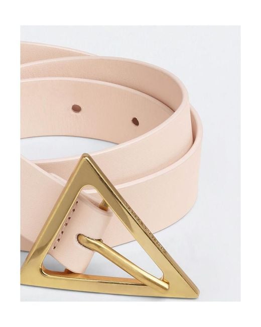 Bottega Veneta White Signature Triangular Buckle Belt