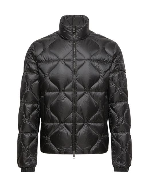 Moncler Gray Asurel Geometric Quilted Short Down Jacket for men