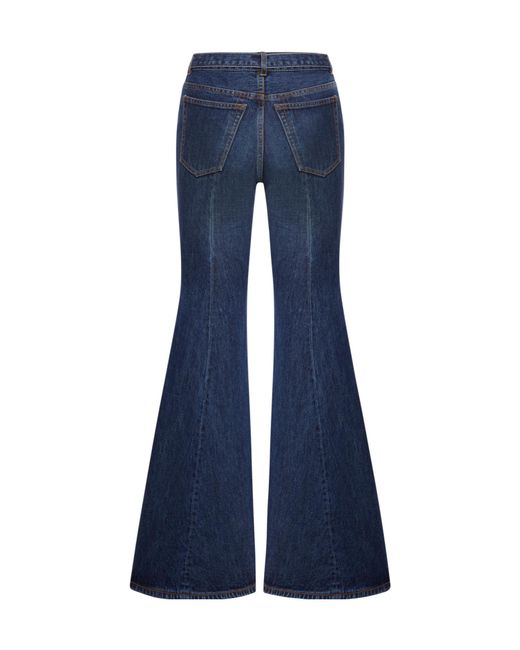 Sacai Blue Low-Rise Flared Jeans