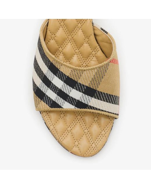 Burberry White Check Sloane Mules