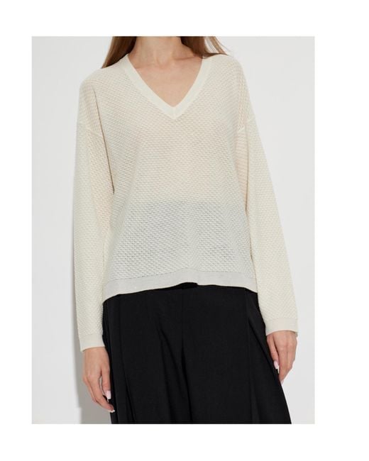 Fabiana Filippi White Long-Sleeve Knit Top