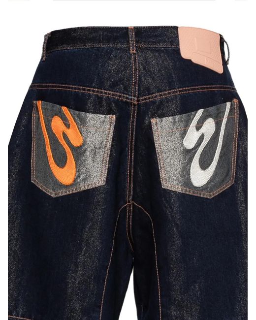 PDF CHANNEL Blue Pdf Channel Logo Denim Shorts for men