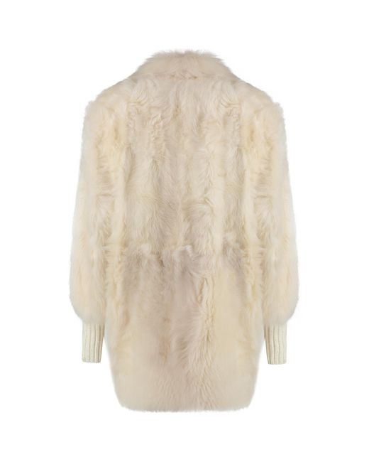 Fabiana Filippi White Single-Breasted Straight Hem Coat
