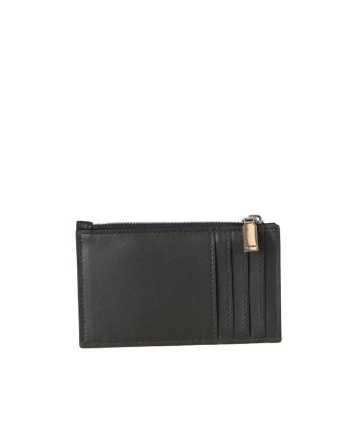 McQueen Black Logo Printed Top Zipped Card Case for men