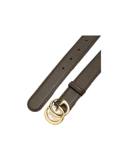 Gucci White Gg Grained Leather Belt