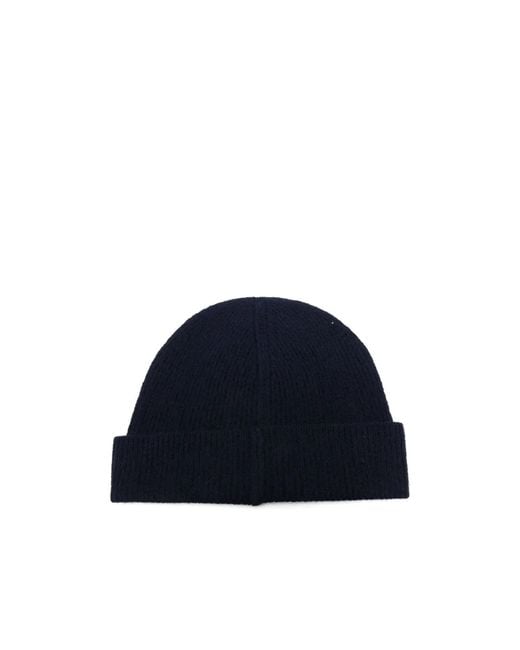 A.P.C. Blue Embroidered-Logo Beanie for men