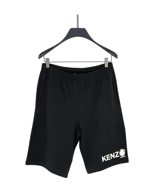 KENZO Black Logo Logo Shorts for men