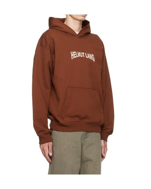 Helmut Lang Brown Long-Sleeved Hoodie for men