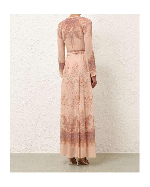 Zimmermann Pink Paisley Print Slim-Fit Dress