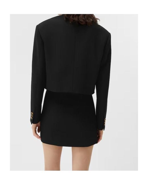 Versace Black Medusa Button Cropped Blazer