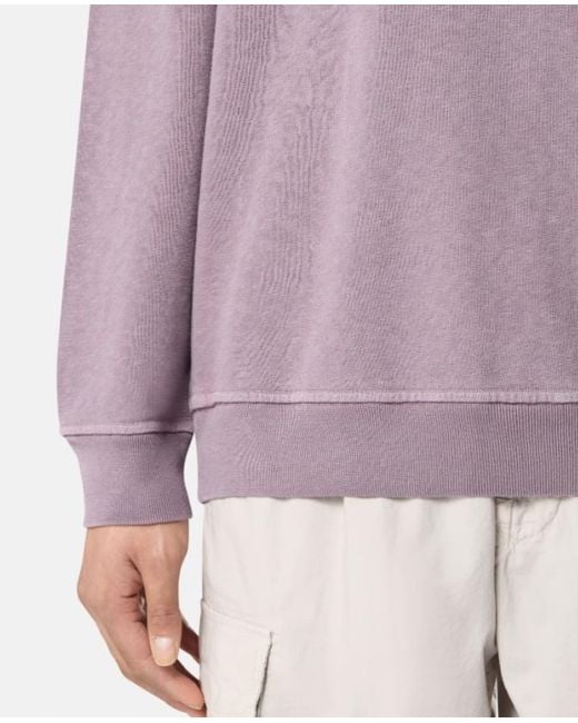 Stone Island Purple Logo-Patch Hoodie for men
