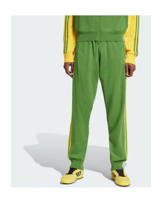 Adidas by Wales Bonner Green Elastic Waist Knitted Sweatpants for men