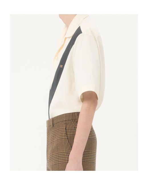 Valentino Multicolor Logo Plaque Button-Up Shirt for men