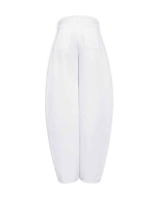 Alaïa White Low-Rise Round-Toe Jeans