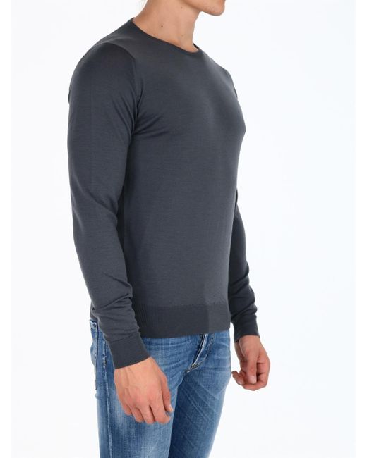 John Smedley Blue Lundy Crew Neck Knitwear for men