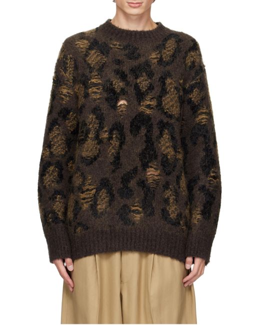 Junya Watanabe Black Distressed Jumper for men