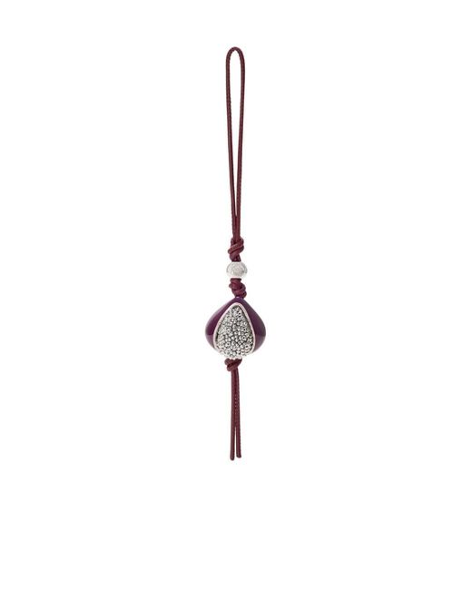Loewe White Beaded Fig Charm