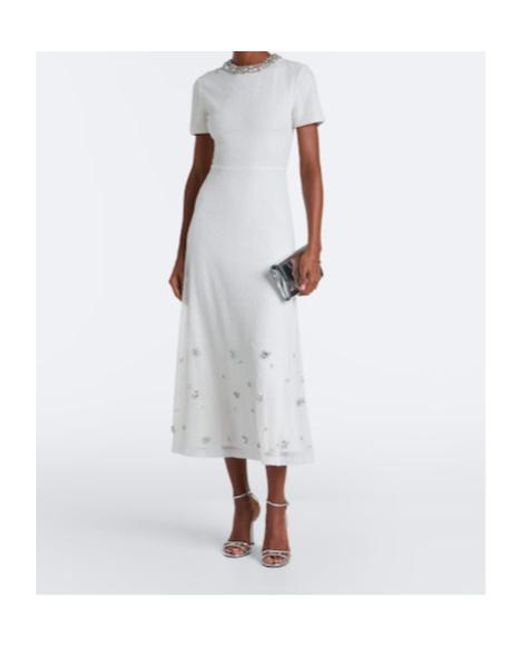 Roland Mouret White Embellished Cocktail Dress