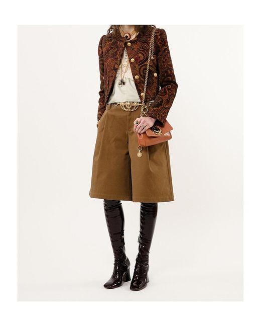 Chloé Brown Cotton Bermuda Shorts