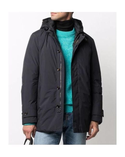 Moorer Blue Raffaello-Stp Padded Coat for men