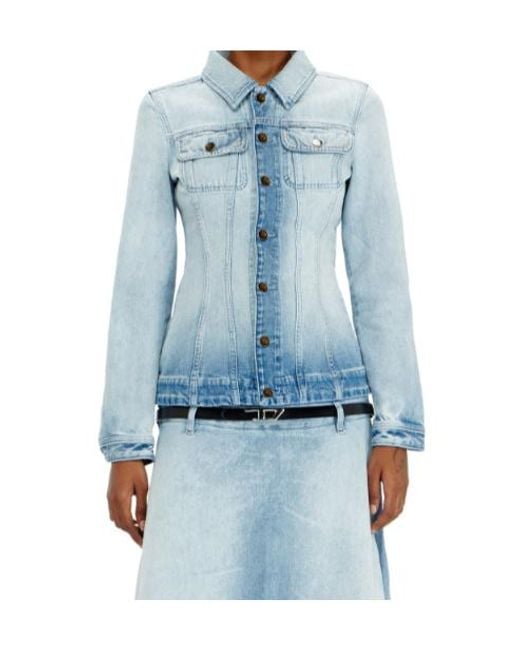 DIESEL Blue Hourglass-Silhouette Denim Jacket