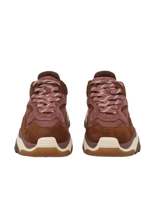 Ash Brown Round-Toe Sneakers