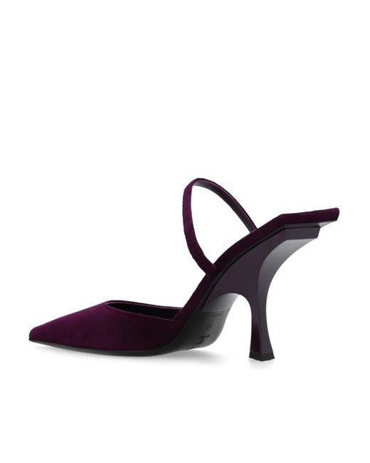 The Attico Purple The Ester Pointed Toe Slingback Pumps