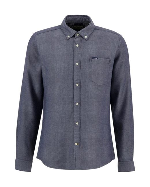 Barbour Blue Buckley Cotton Shirt for men
