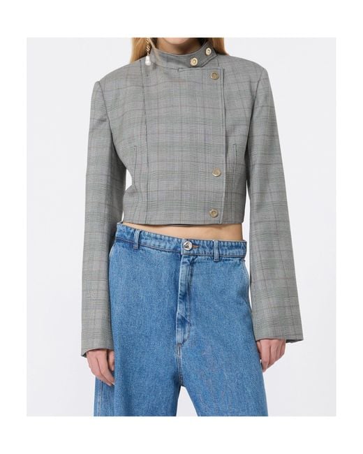 Sportmax Gray Long-Sleeved Casual Jacket