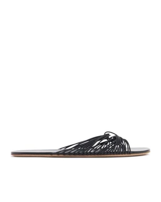 The Row Black Flat Thong Slides