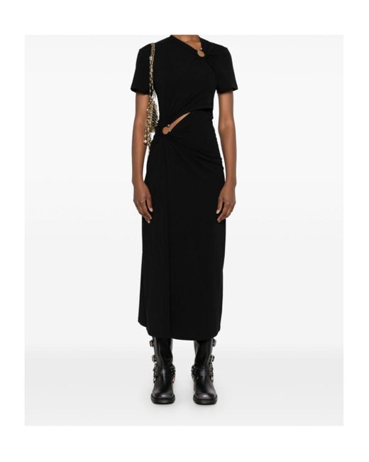 Rabanne Black Jersey Long Piercing Dress