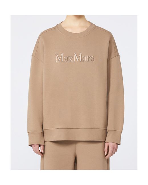 Max Mara Natural 'S Monza Logo Embroidered Crewneck Sweatshirt