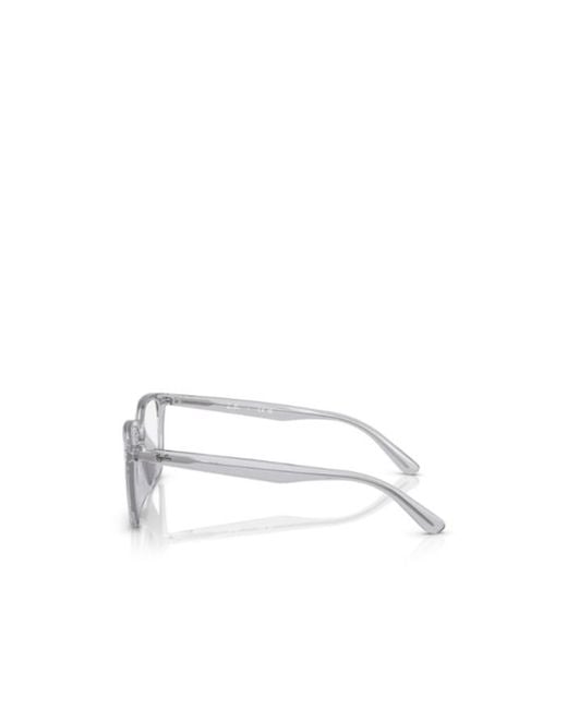 Ray-Ban White Geometric Frame Plain Glasses for men