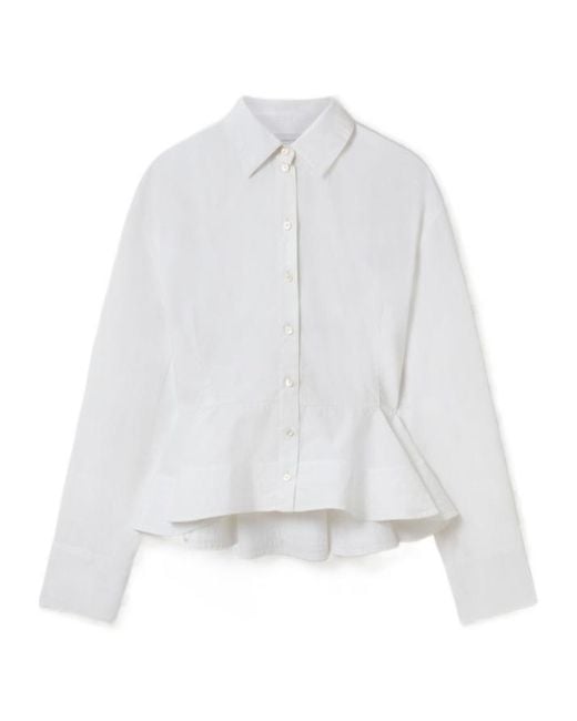Stella McCartney White Poplin Peplum Shirt
