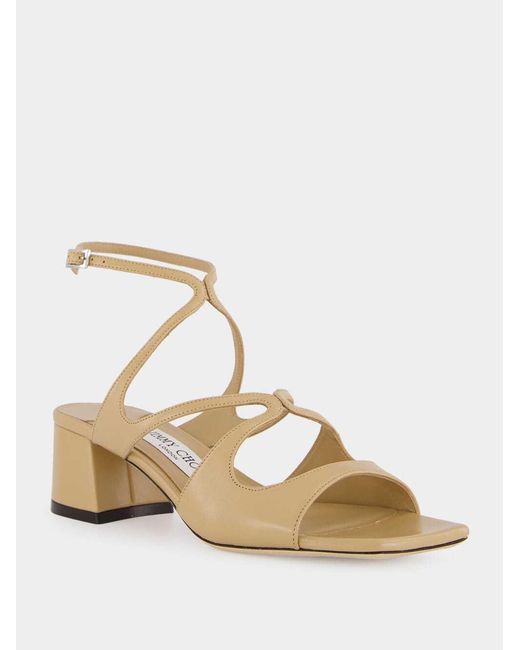 Jimmy Choo Metallic Azilia Strappy Leather Sandals