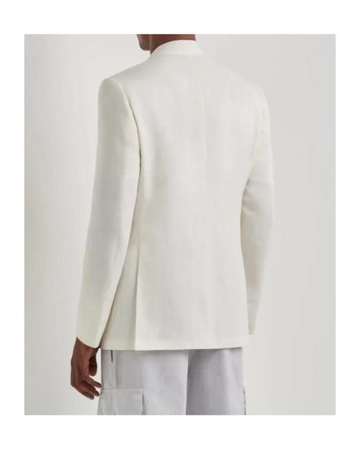 Canali White Double Breasted Jacket for men