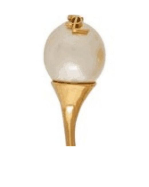 Saint Laurent Metallic Cassandre Logo Plaque Ring