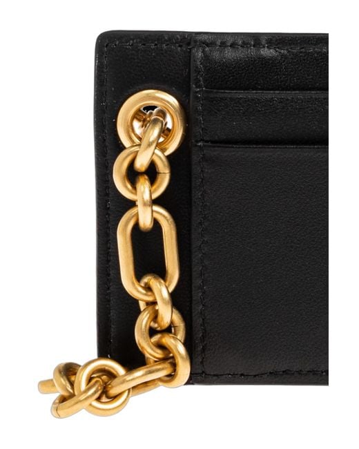 Balmain Black Chain Detail Card Holder Wallet