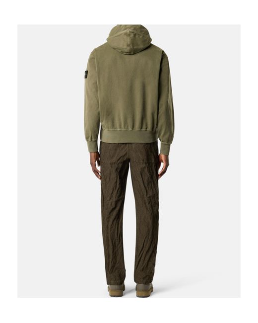 Stone Island Green Zip-Up Hoodie for men