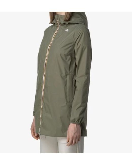 K-Way Green Reversible Waterproof Mid Jacket