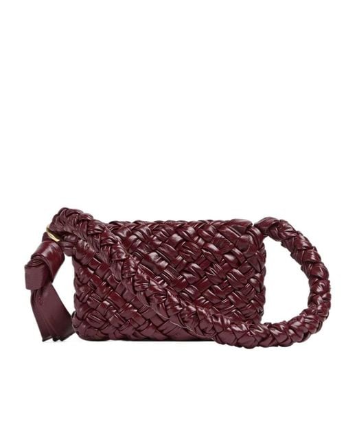 Bottega Veneta Purple Small Kalimero Città Shoulder Bag