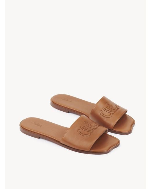Chloé Brown Chloé Soleil Flat Sandals
