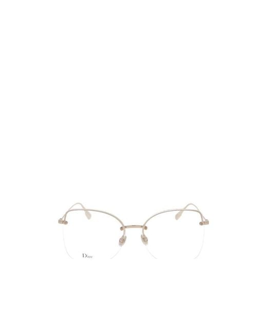 Dior White Eyewear Stellaire1 Square Frame Glasses