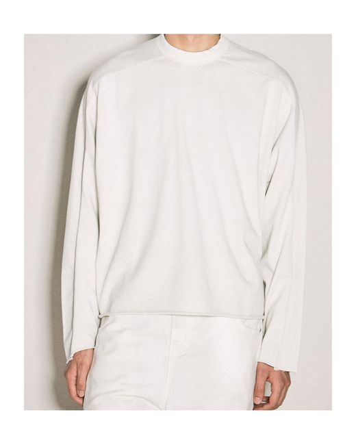 Entire studios White Heavy Long Sleeved Crewneck T-Shirt for men