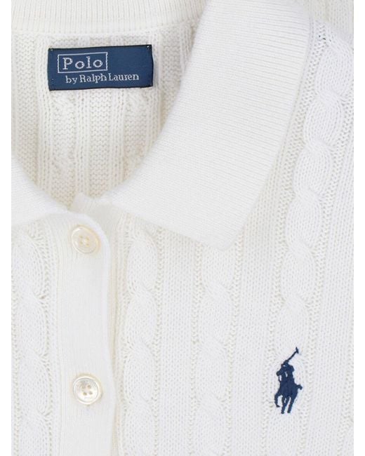Polo Ralph Lauren White Pony Embroidered Cardigan