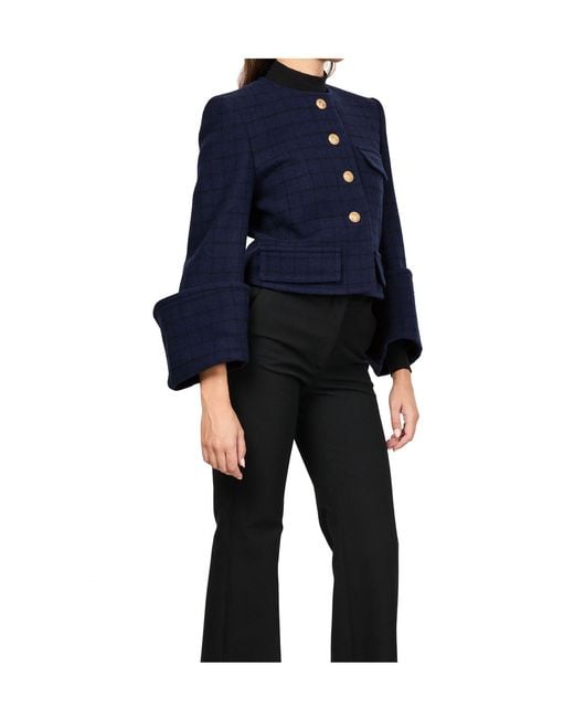 Chloé Blue Crew Neck Long-Sleeved Casual Jacket